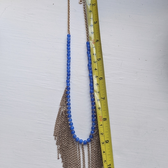 18" gold and blue neclace - Picture 3 of 4